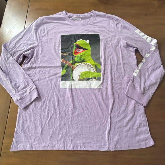 NWOT Purple Long Sleeve Shirt with Kermit Graphic - Picture 1 of 7